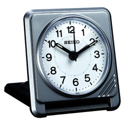 Seiko Clam Travel Alarm Clock Silver